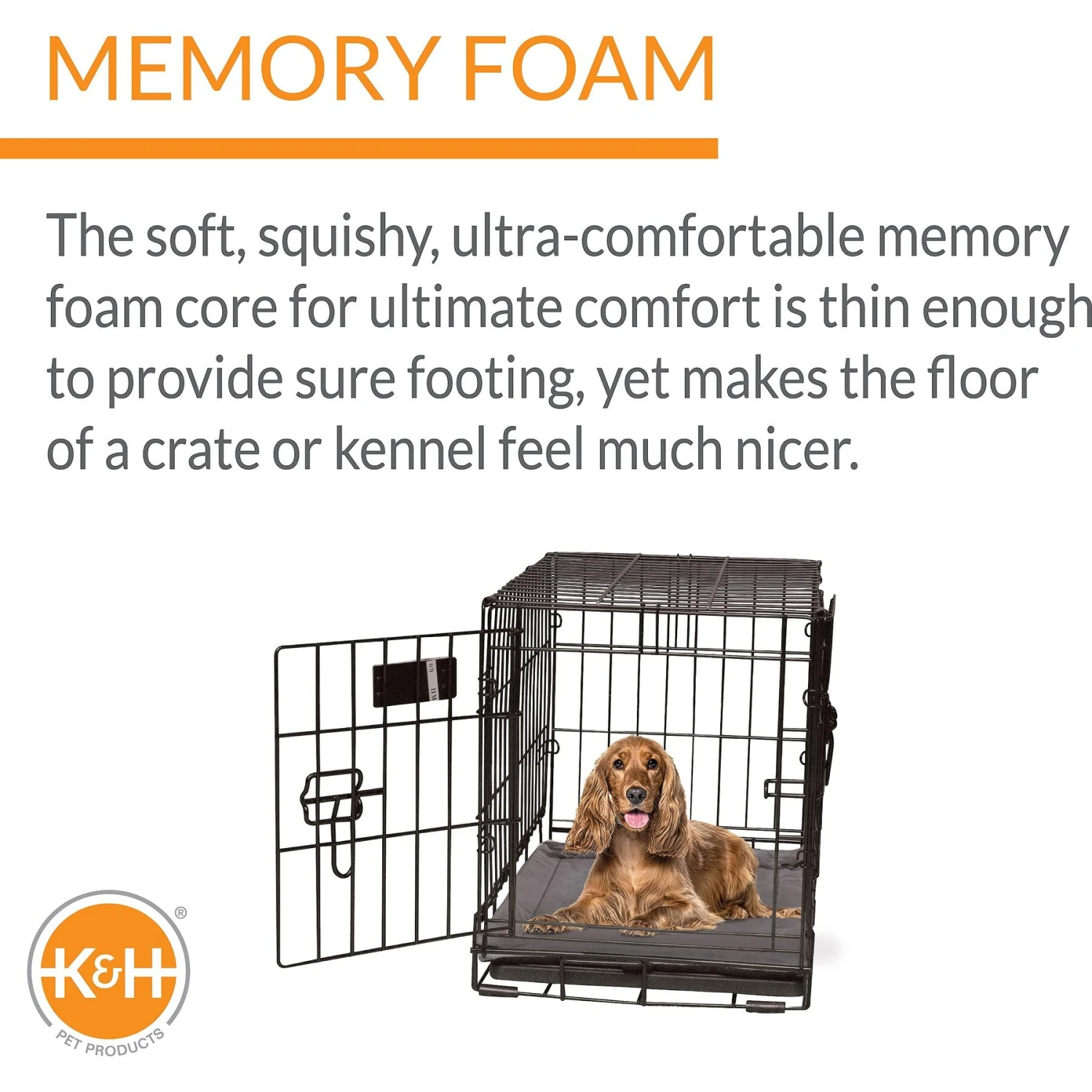 K&H Pet Products Memory Foam Dog Crate Pad, Gray 3 K&H Pet Products Memory Foam Dog Crate Pad, Gray - Image 3