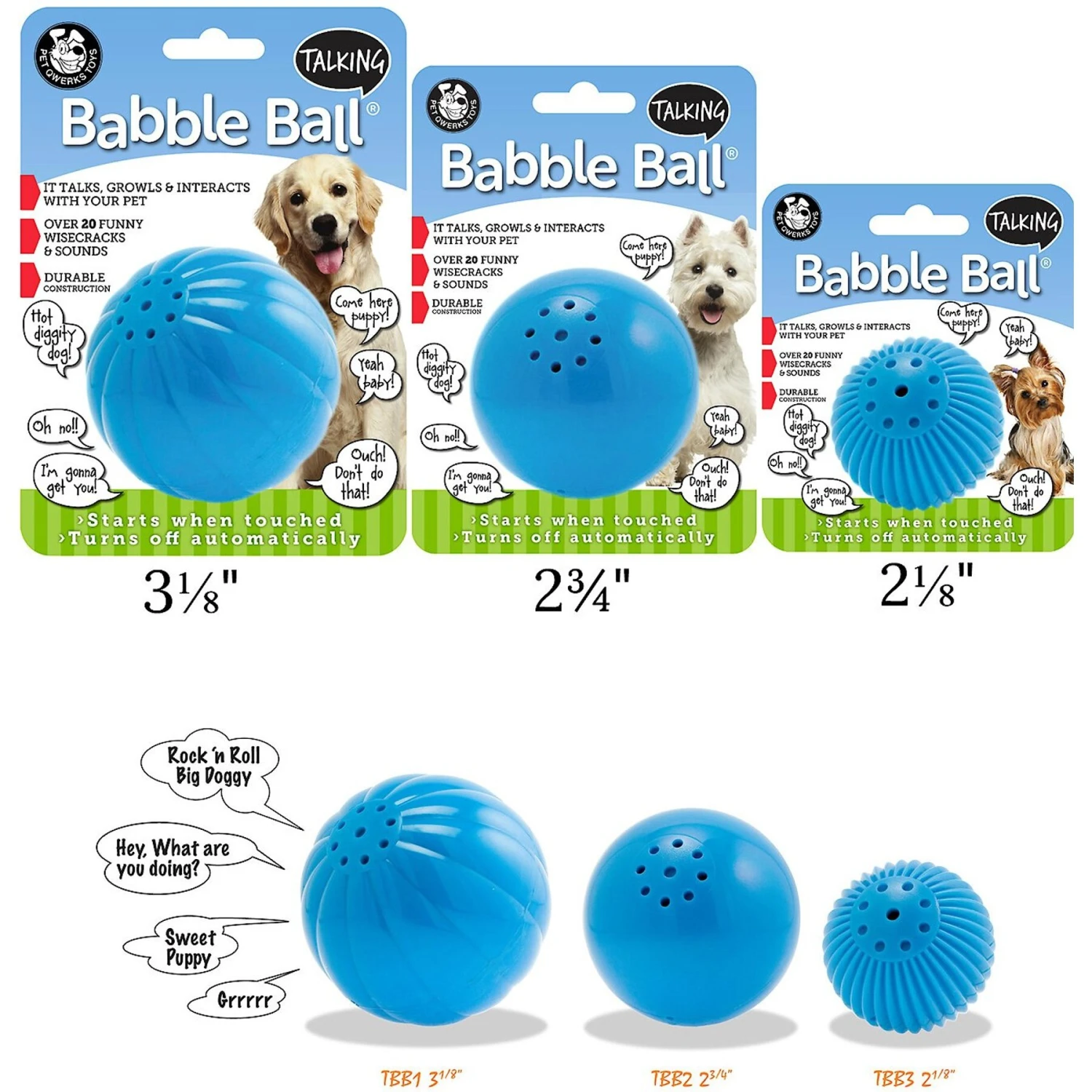 Pet Qwerks Talking Babble Ball Dog Toy 2 Pet Qwerks Talking Babble Ball Dog Toy - Image 2