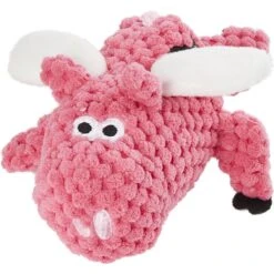 GoDog Just For Me Chew Guard Flying Pig Squeaky Plush Dog Toy