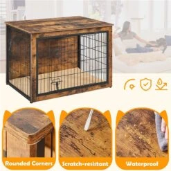 Yaheetech Wooden Dog Crate, Rustic Brown, 40 Inch 9 Yaheetech Wooden Dog Crate, Rustic Brown, 40 Inch -PetSafe Kong Shop 1033758 PT3. AC SS1800 V1703797619