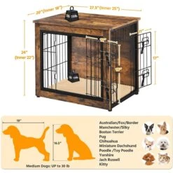 Yaheetech Small Dog Crate, Rustic Brown, 27.5 Inch -PetSafe Kong Shop 1033766 PT2. AC SS1800 V1703797625