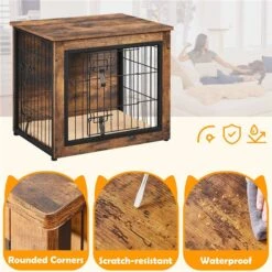 Yaheetech Small Dog Crate, Rustic Brown, 27.5 Inch -PetSafe Kong Shop 1033766 PT3. AC SS1800 V1703797624