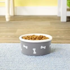 Signature Housewares Bones Non-Skid Ceramic Dog Bowl 6 Signature Housewares Bones Non-Skid Ceramic Dog Bowl -PetSafe Kong Shop 103457 PT2. AC SS1800 V1542731628