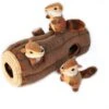 ZippyPaws Burrow Squeaky Hide & Seek Plush Dog Toy, Log & Chipmunks