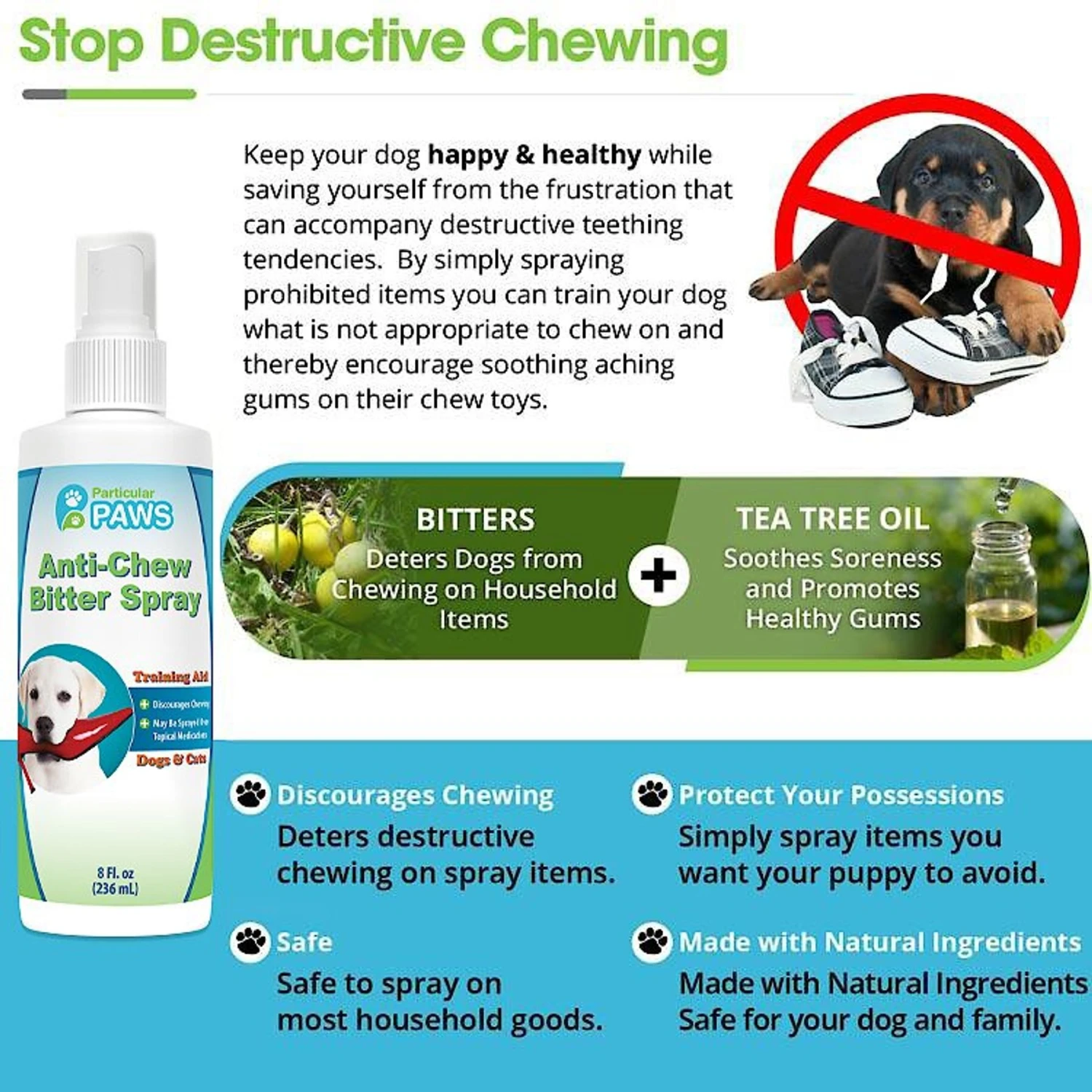 Particular Paws Anti-Chew Bitter Spray For Dogs 7 Particular Paws Anti-Chew Bitter Spray For Dogs - Image 7