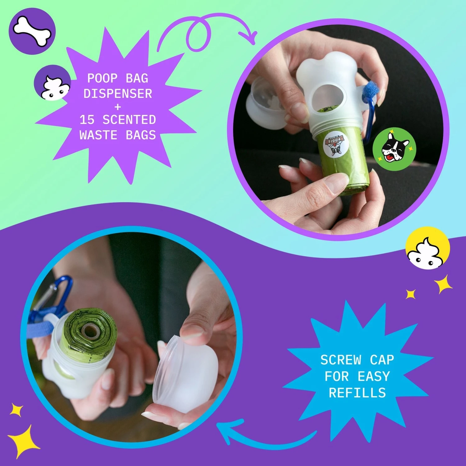 Pogi's Pet Supplies Poop Bag Dispenser + 15 Scented Waste Bags 3 Pogi's Pet Supplies Poop Bag Dispenser + 15 Scented Waste Bags - Image 3