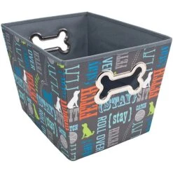 Paw Prints Fabric Toy Bin, Word Design