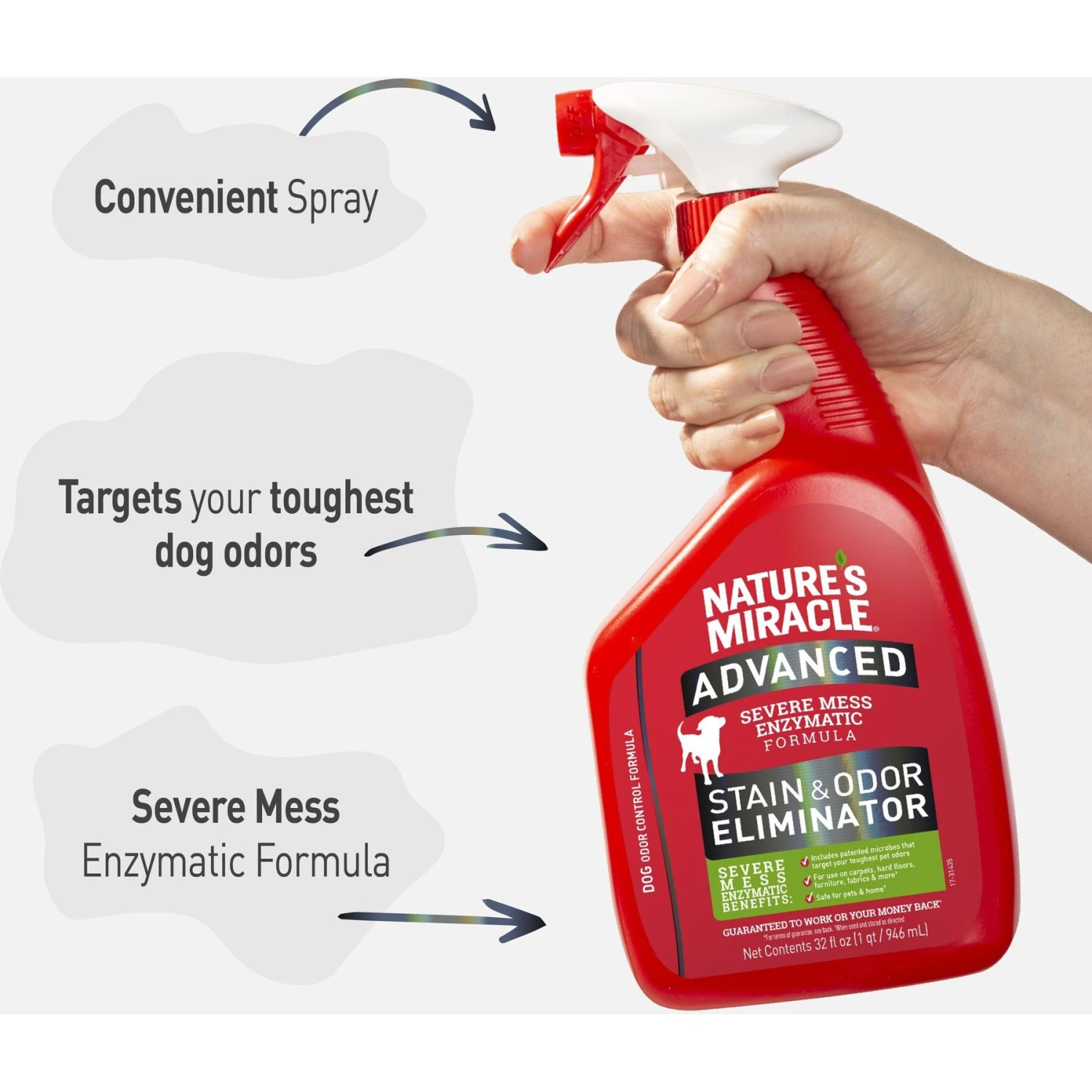 Nature's Miracle Advanced Dog Enzymatic Stain Remover & Odor Eliminator Spray, 32-oz Bottle 4 Nature's Miracle Advanced Dog Enzymatic Stain Remover & Odor Eliminator Spray, 32-oz Bottle - Image 4