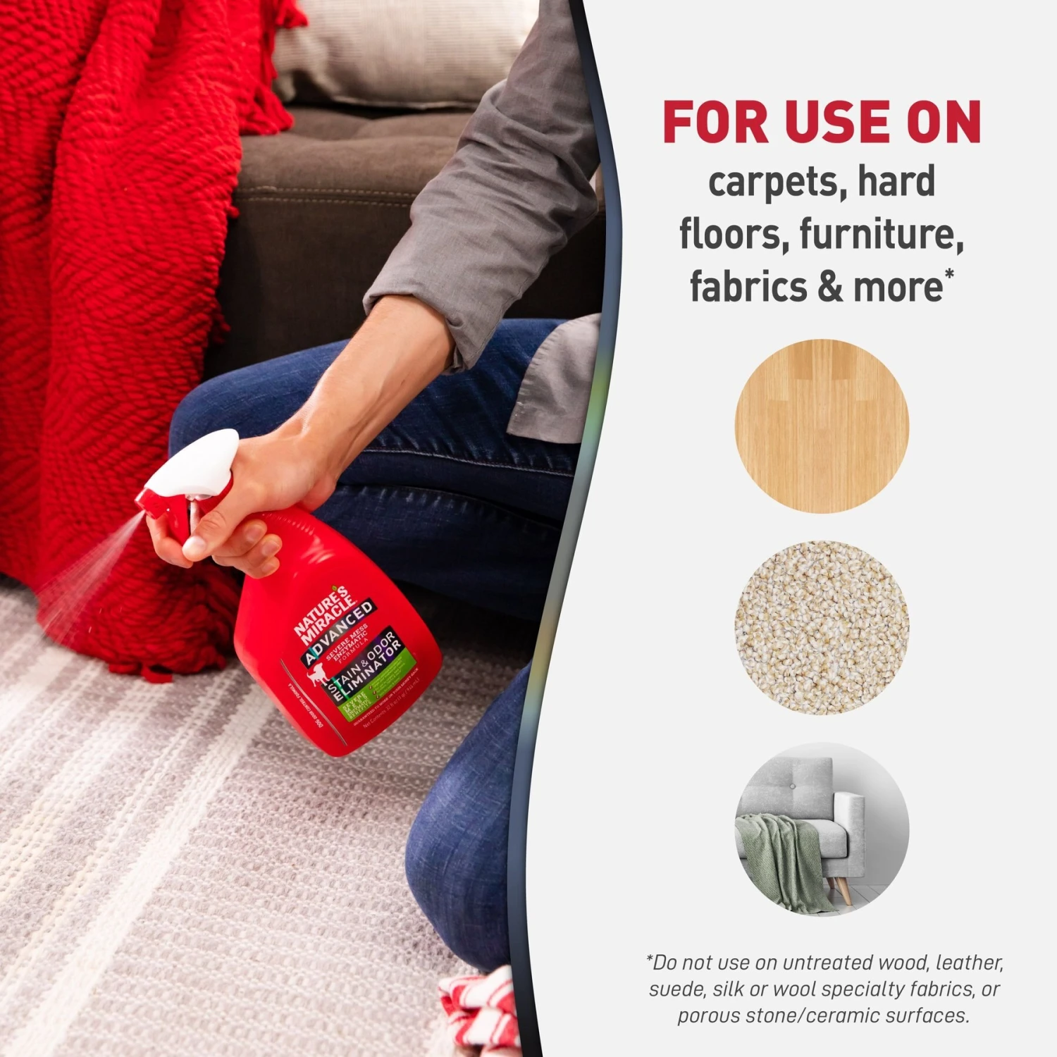 Nature's Miracle Advanced Dog Enzymatic Stain Remover & Odor Eliminator Spray, 32-oz Bottle 5 Nature's Miracle Advanced Dog Enzymatic Stain Remover & Odor Eliminator Spray, 32-oz Bottle - Image 5