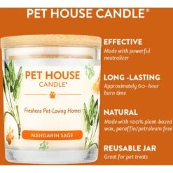 Pet House Mandarin Sage Natural Plant-Based Wax Candle -PetSafe Kong Shop 115984 PT3. AC SS1800 V1623791046