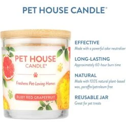 Pet House Ruby Red Grapefruit Natural Plant-Based Wax Candle -PetSafe Kong Shop 116010 PT3. AC SS1800 V1623792800