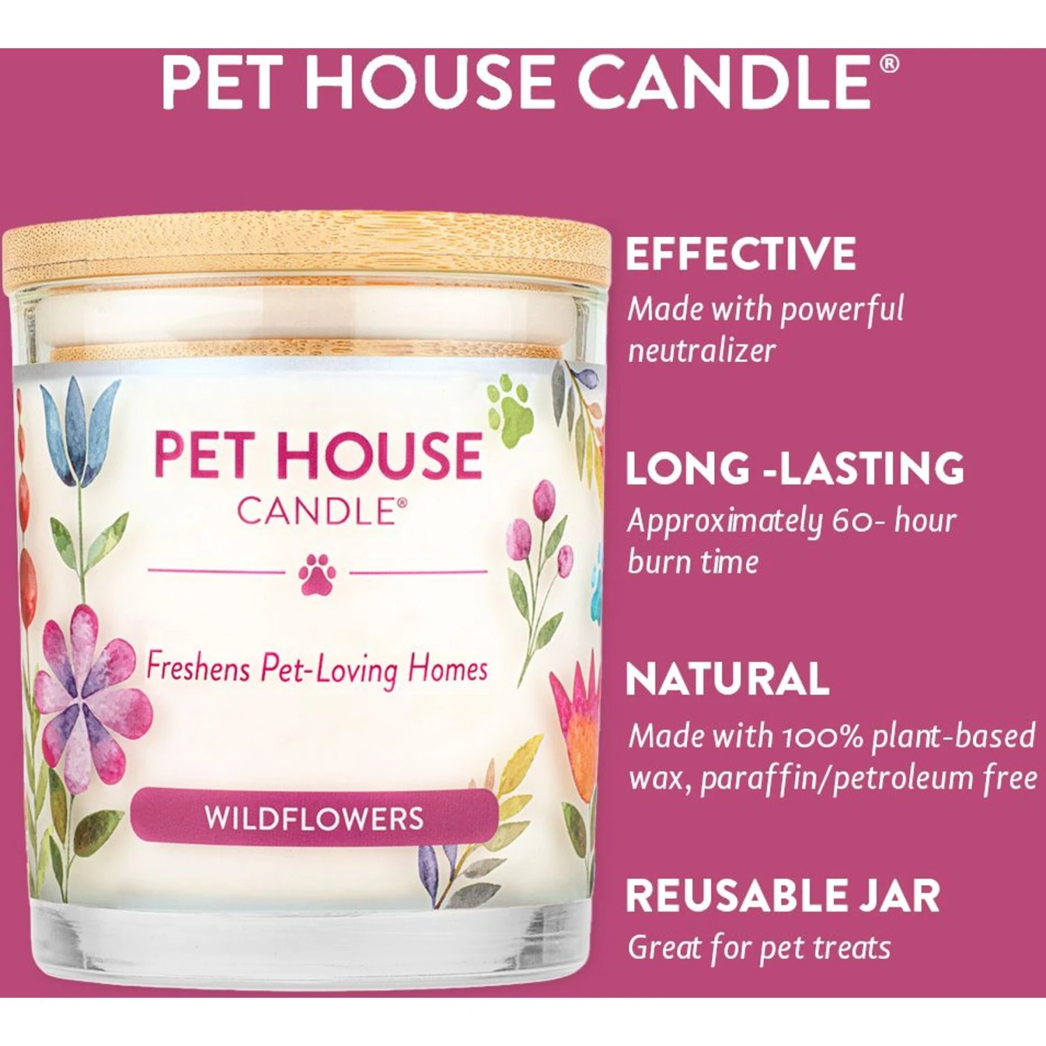 Pet House Wildflowers Natural Plant-Based Wax Candle 3 Pet House Wildflowers Natural Plant-Based Wax Candle - Image 3