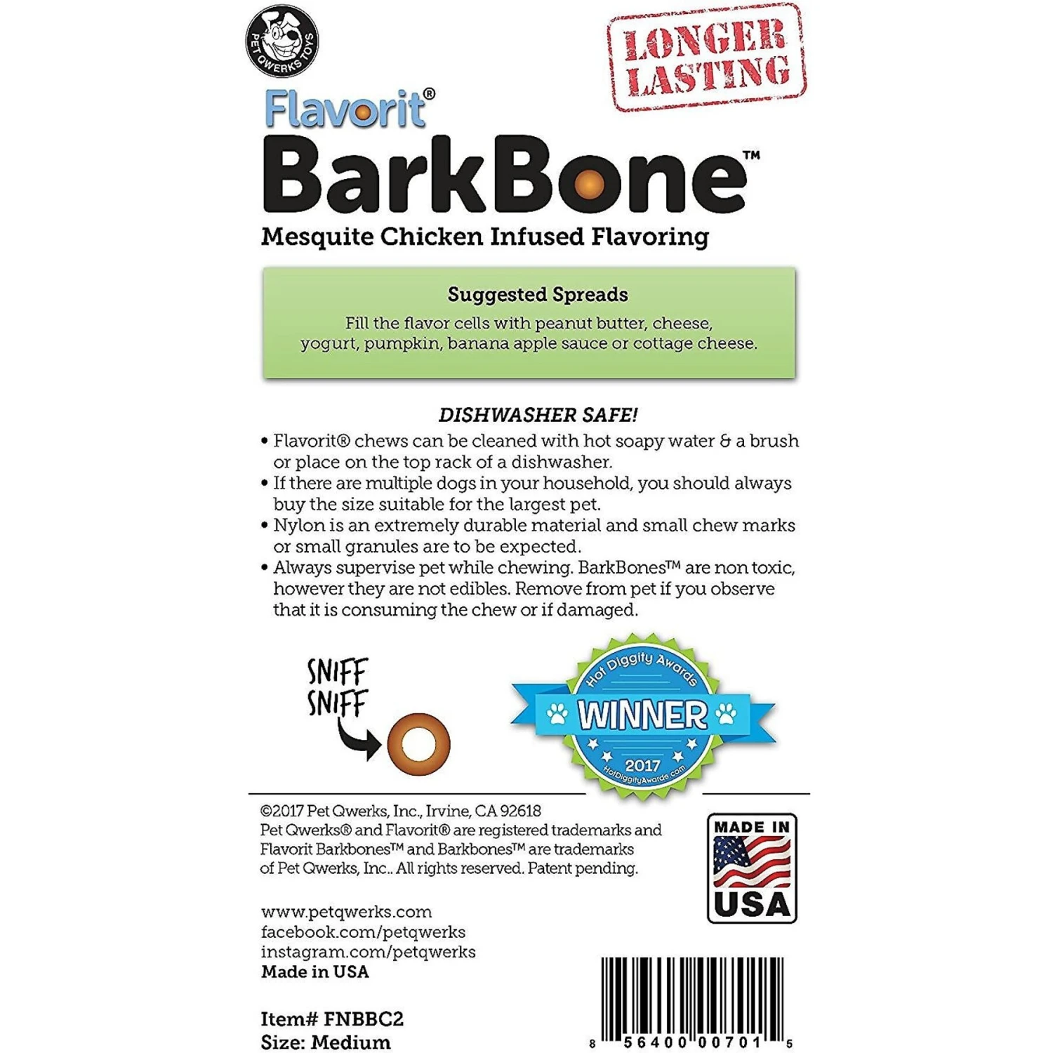 Pet Qwerks Barkbone Mesquite Chicken Flavor Tough Dog Chew Toy 7 Pet Qwerks Barkbone Mesquite Chicken Flavor Tough Dog Chew Toy - Image 7