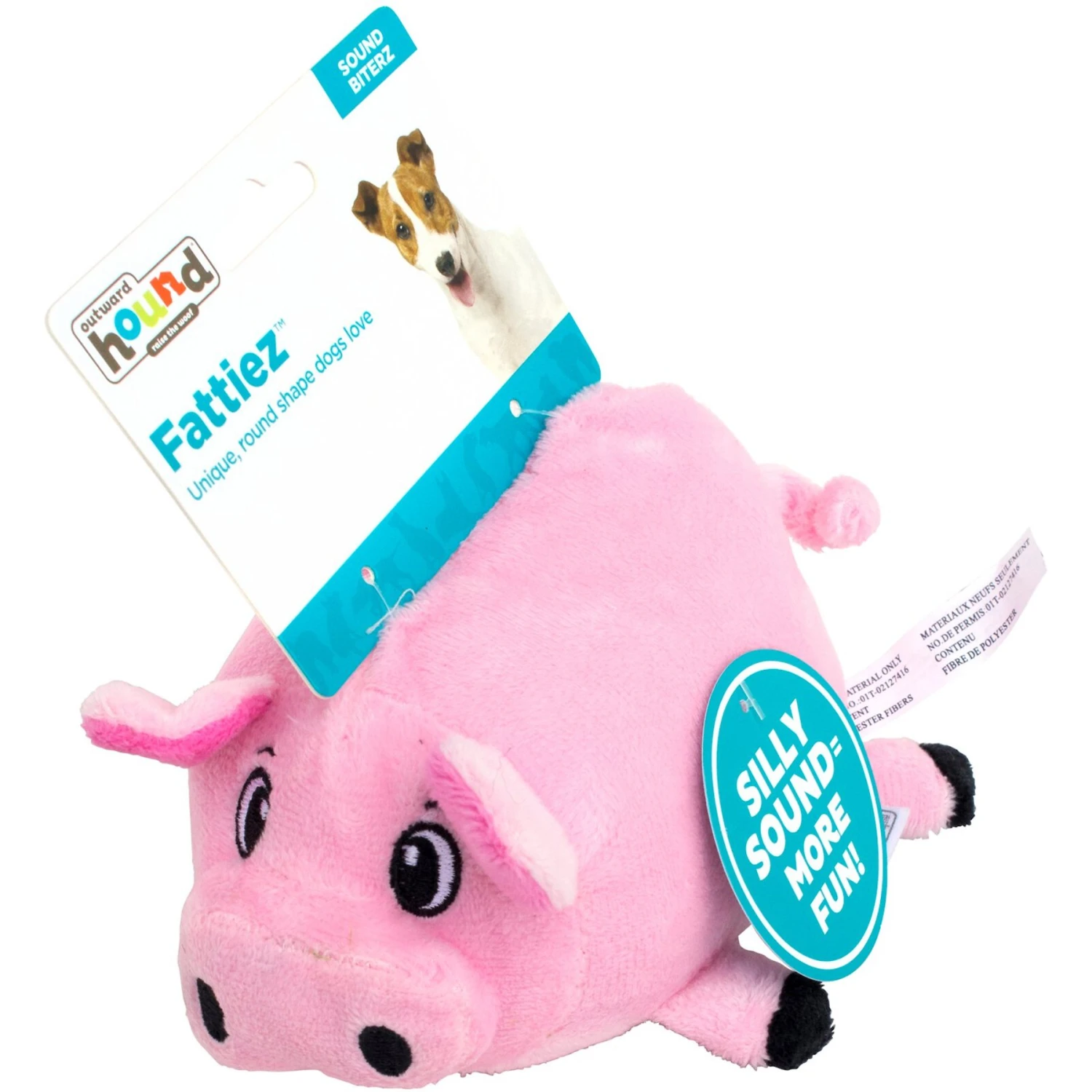 Outward Hound Fattiez Pig Squeaky Plush Dog Toy 5 Outward Hound Fattiez Pig Squeaky Plush Dog Toy - Image 5