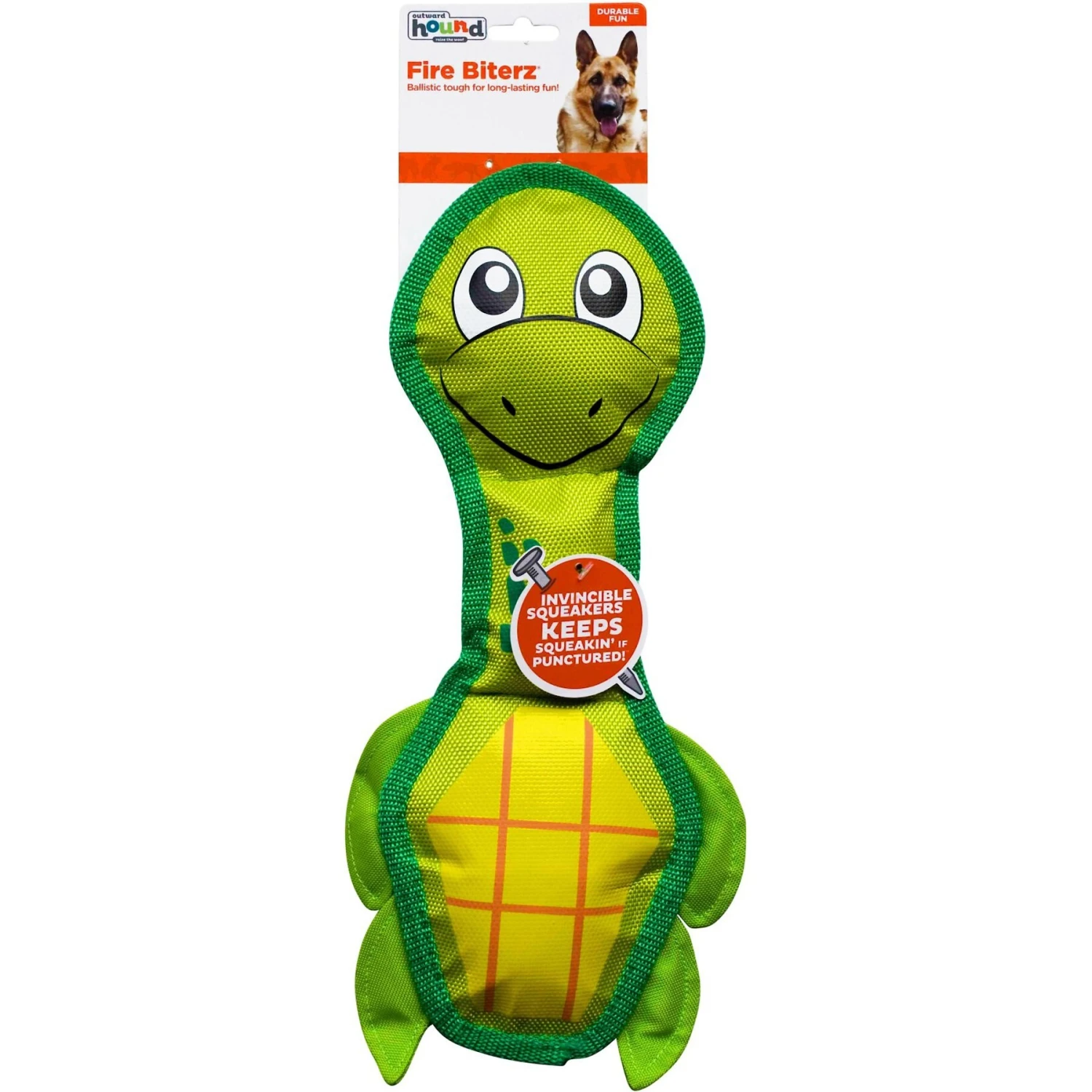 Outward Hound Fire Biterz Turtle Squeaky Dog Toy 6 Outward Hound Fire Biterz Turtle Squeaky Dog Toy - Image 6