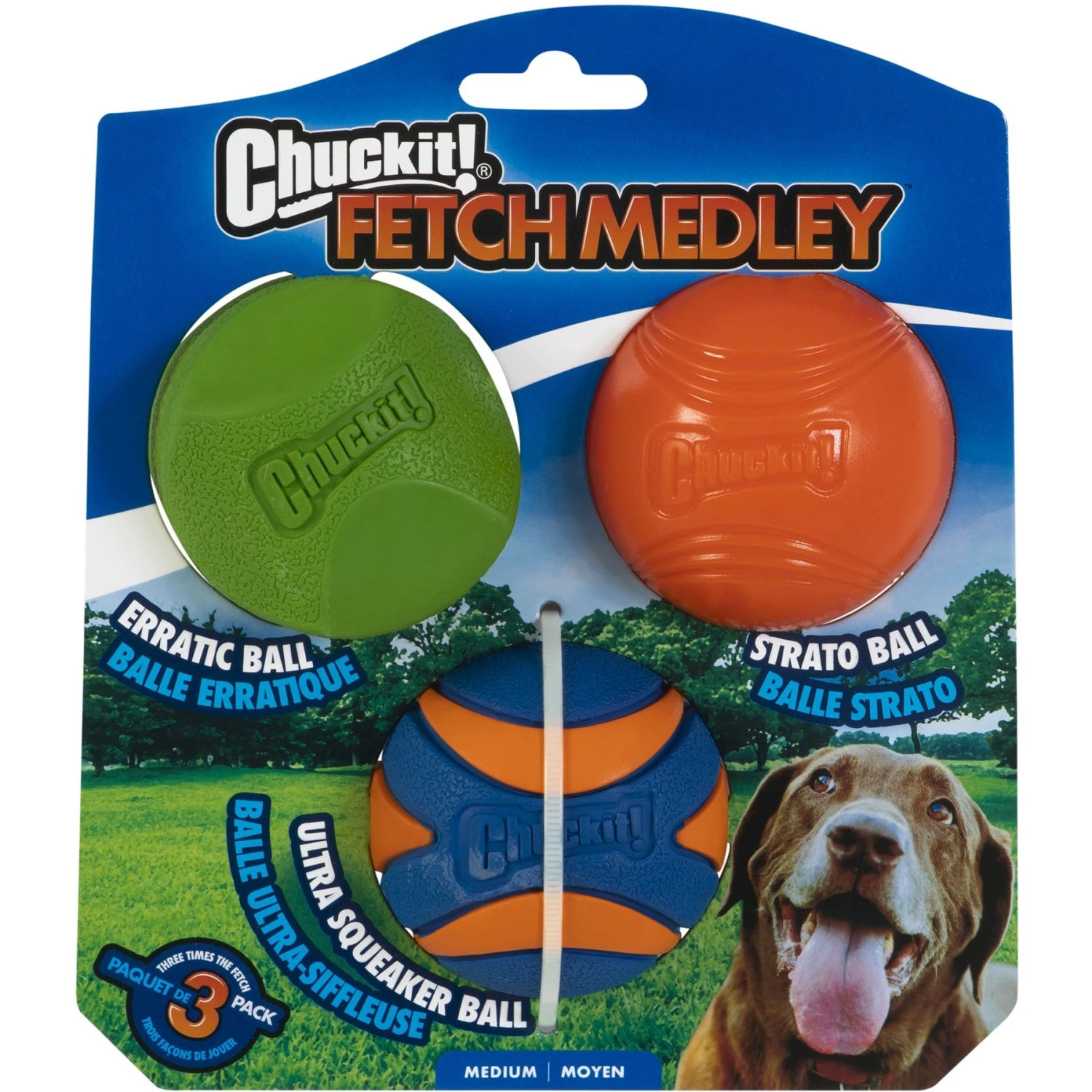 Chuckit! Fetch Ball Medley 2 Triple Pack Ball Dog Toy 1 Chuckit! Fetch Ball Medley 2 Triple Pack Ball Dog Toy