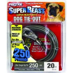 Boss Pet Prestige Dog Tie-Out, Super Beast, Black