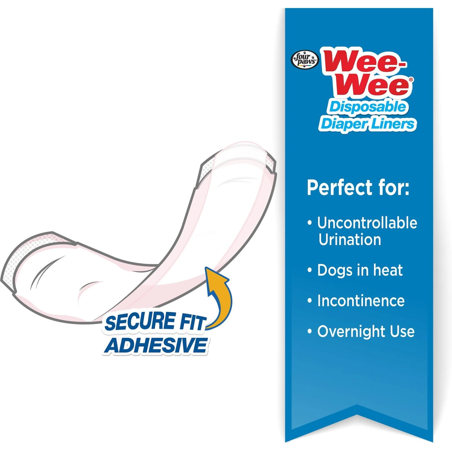 Wee-Wee Disposable Dog Diaper Super Absorbent Liner Pads 3 Wee-Wee Disposable Dog Diaper Super Absorbent Liner Pads - Image 3