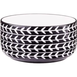 Signature Housewares Black Arrow Non-Skid Ceramic Dog & Cat Bowl