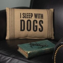 Primitives By Kathy "I Sleep With Dogs" Pillow -PetSafe Kong Shop 131013 PT2. AC SS1800 V1649229403