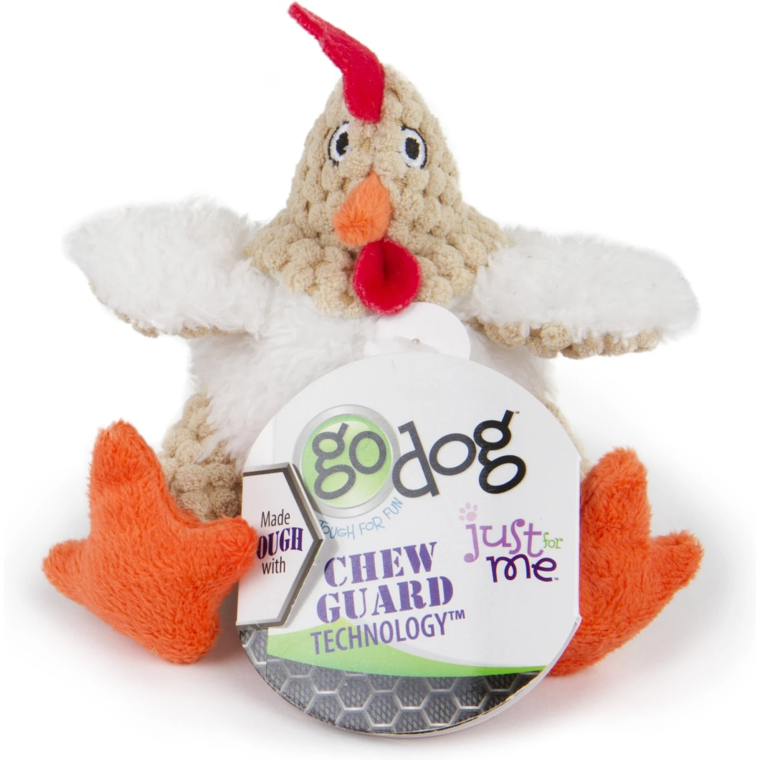 GoDog Checkers Chew Guard Rooster Squeaky Plush Dog Toy 7 GoDog Checkers Chew Guard Rooster Squeaky Plush Dog Toy - Image 7