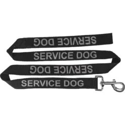 Dogline Reflective Service Dog Leash, Black