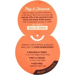 Jax And Bones Louie The Lobster Rope Dog Toy 7 Jax And Bones Louie The Lobster Rope Dog Toy -PetSafe Kong Shop 133584 PT2. AC SS1800 V1523638230