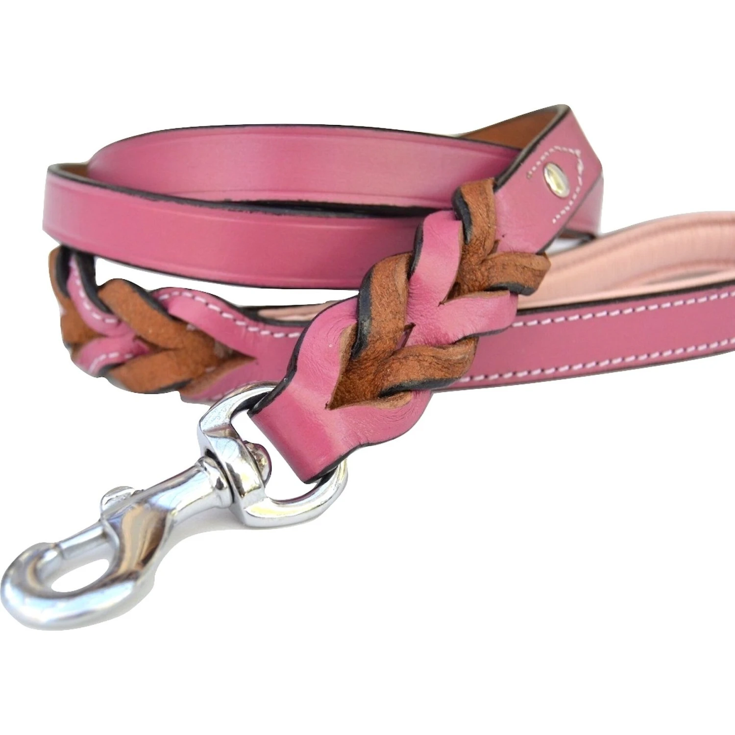 Soft Touch Collars Leather Braided Two-Tone Dog Leash 4 Soft Touch Collars Leather Braided Two-Tone Dog Leash - Image 4