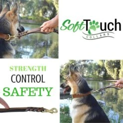 Soft Touch Collars Leather Braided Traffic Handle Dog Leash -PetSafe Kong Shop 139758 PT7. AC SS1800 V1508446961