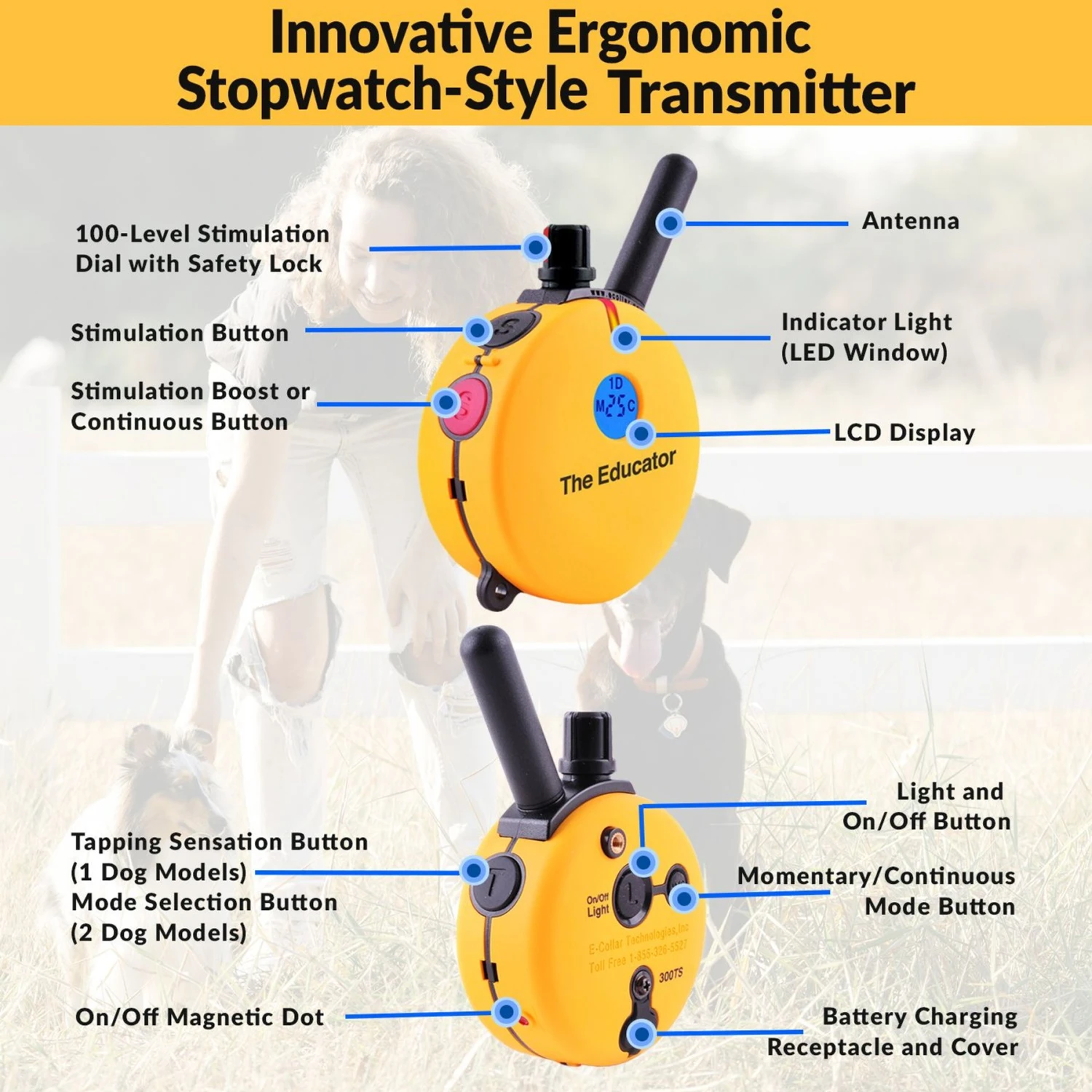 Educator By E-Collar Technologies 3/4 Mile Range Waterproof Dog Training Collar 4 Educator By E-Collar Technologies 3/4 Mile Range Waterproof Dog Training Collar - Image 4