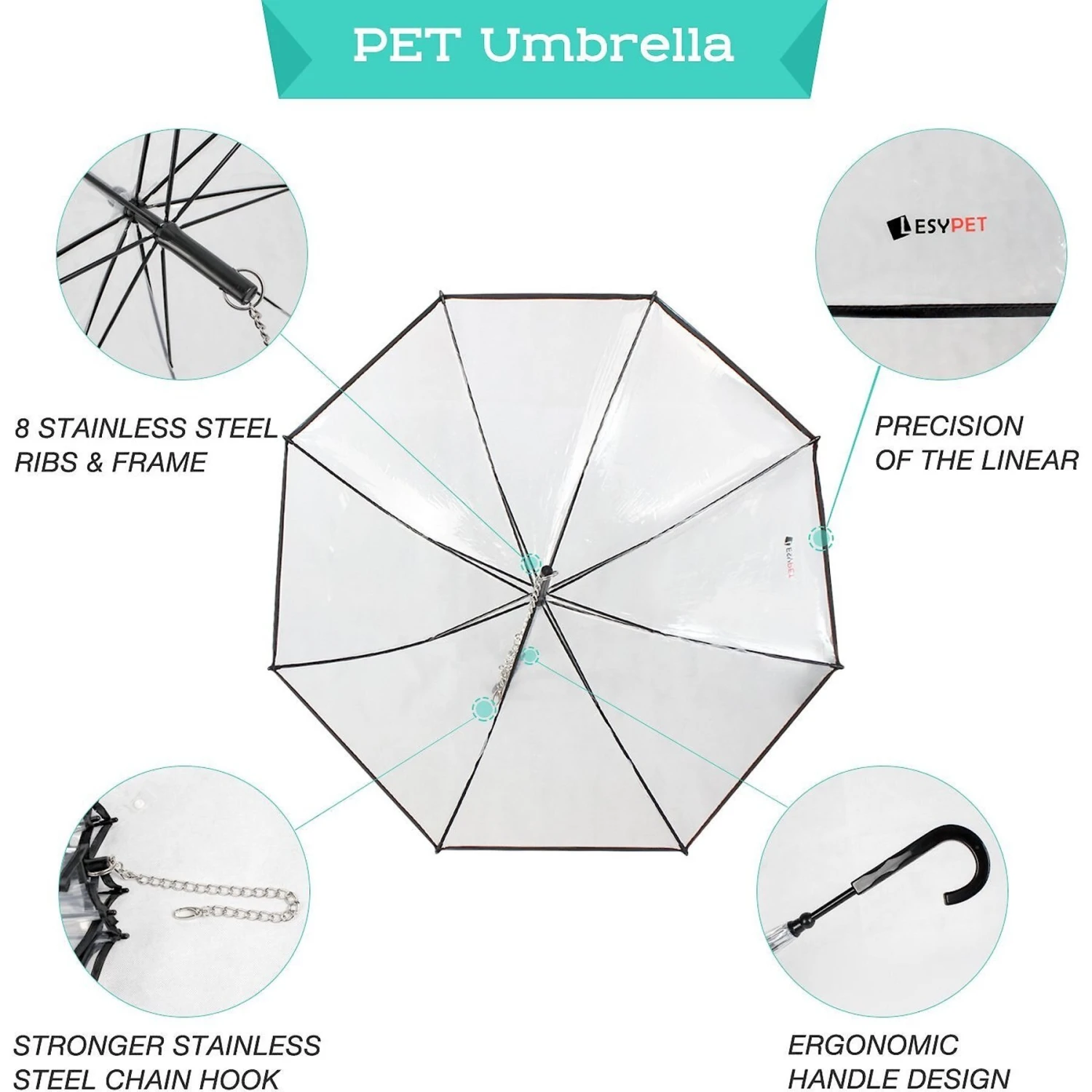 LesyPet Dog Umbrella With Leash 2 LesyPet Dog Umbrella With Leash - Image 2