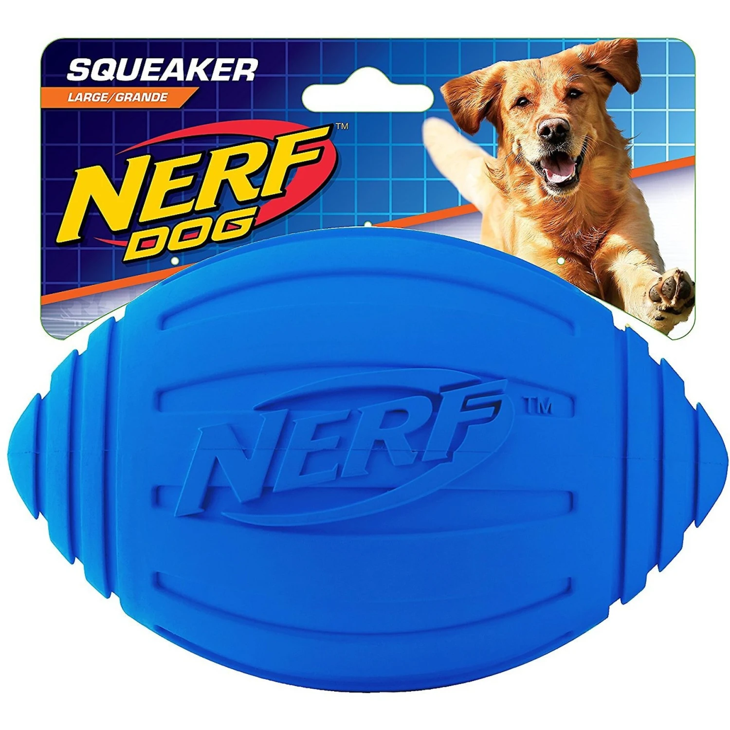 Nerf Dog Ridged Squeak Football Dog Toy, Large 3 Nerf Dog Ridged Squeak Football Dog Toy, Large - Image 3