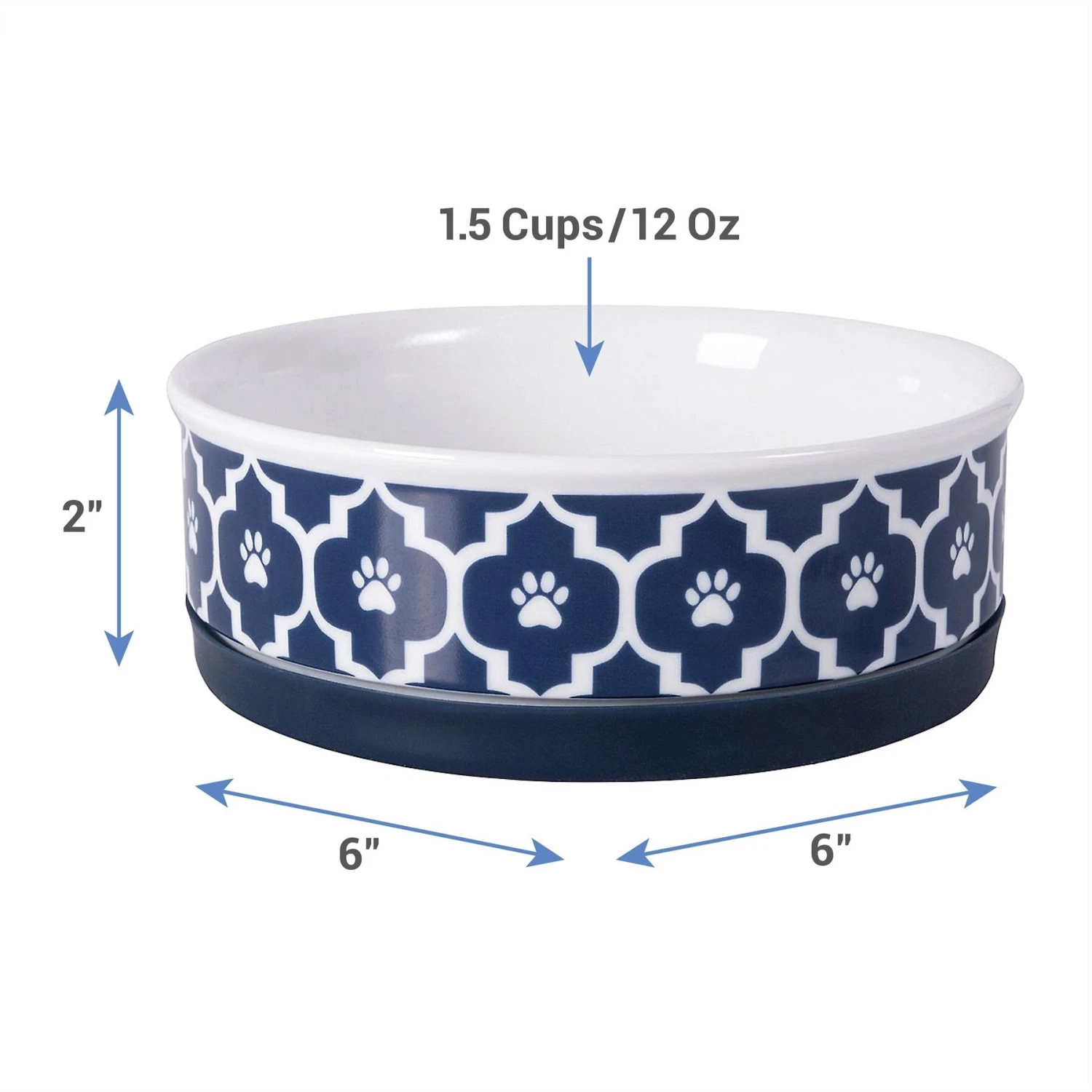 Bone Dry Lattice Non-Skid Ceramic Dog & Cat Bowl 2 Bone Dry Lattice Non-Skid Ceramic Dog & Cat Bowl - Image 2