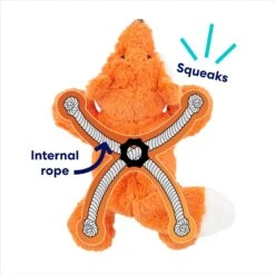 Frisco Fox Plush With Inside Rope Squeaky Dog Toy -PetSafe Kong Shop 147065 PT2. AC SS1800 V1692019954