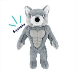 Frisco Wolf Muscle Plush Squeaky Dog Toy -PetSafe Kong Shop 147082 PT2. AC SS1800 V1691776574
