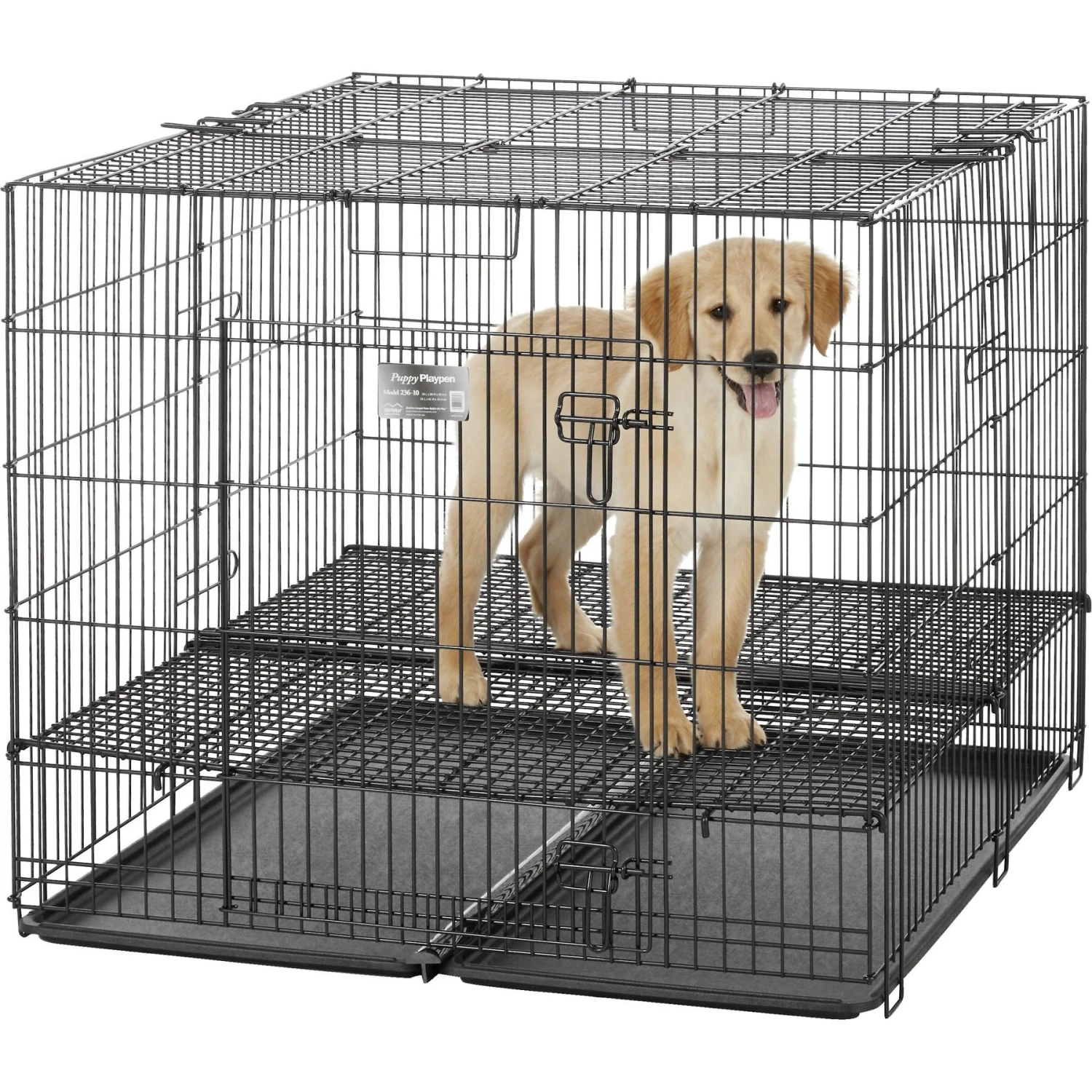 MidWest Double Door Collapsible Wire Puppy Crate 4 MidWest Double Door Collapsible Wire Puppy Crate - Image 4