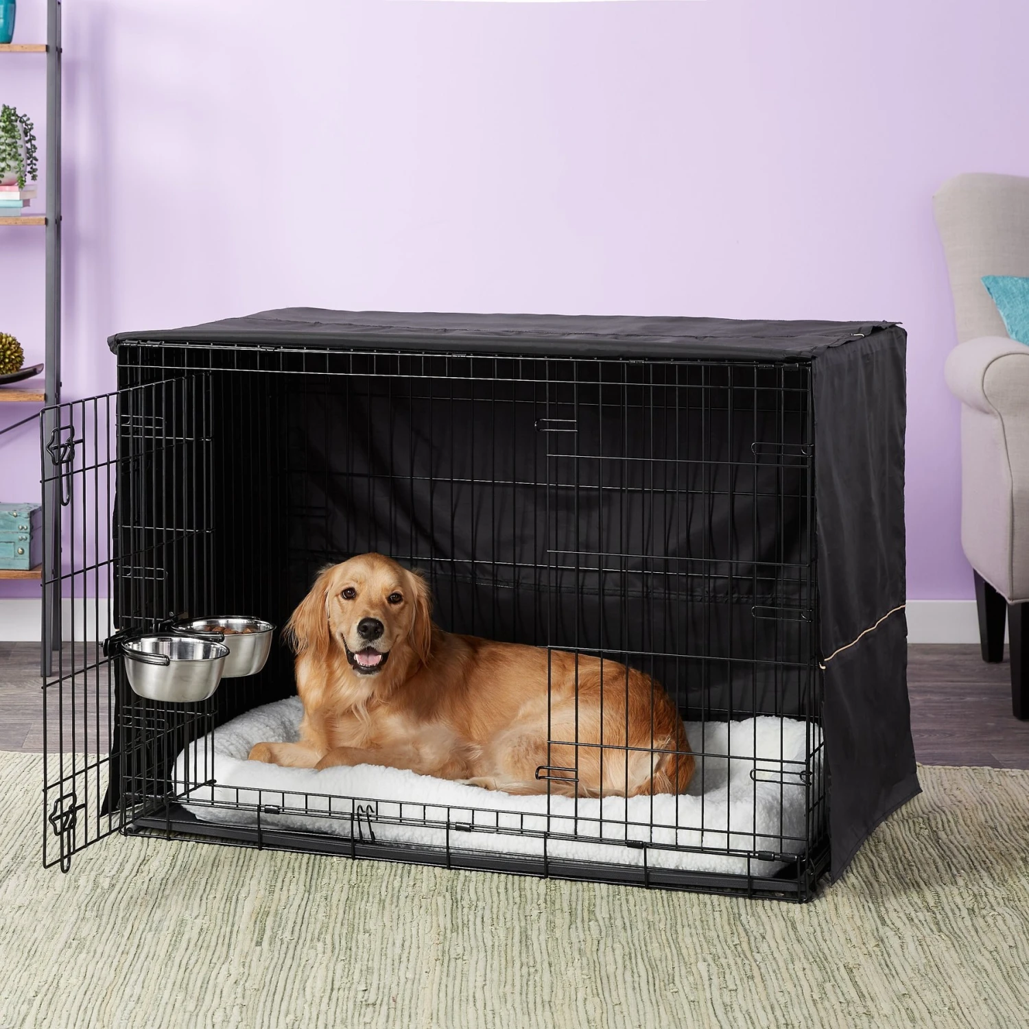 MidWest ICrate Double Door Collapsible Wire Dog Crate Kit 5 MidWest ICrate Double Door Collapsible Wire Dog Crate Kit - Image 5