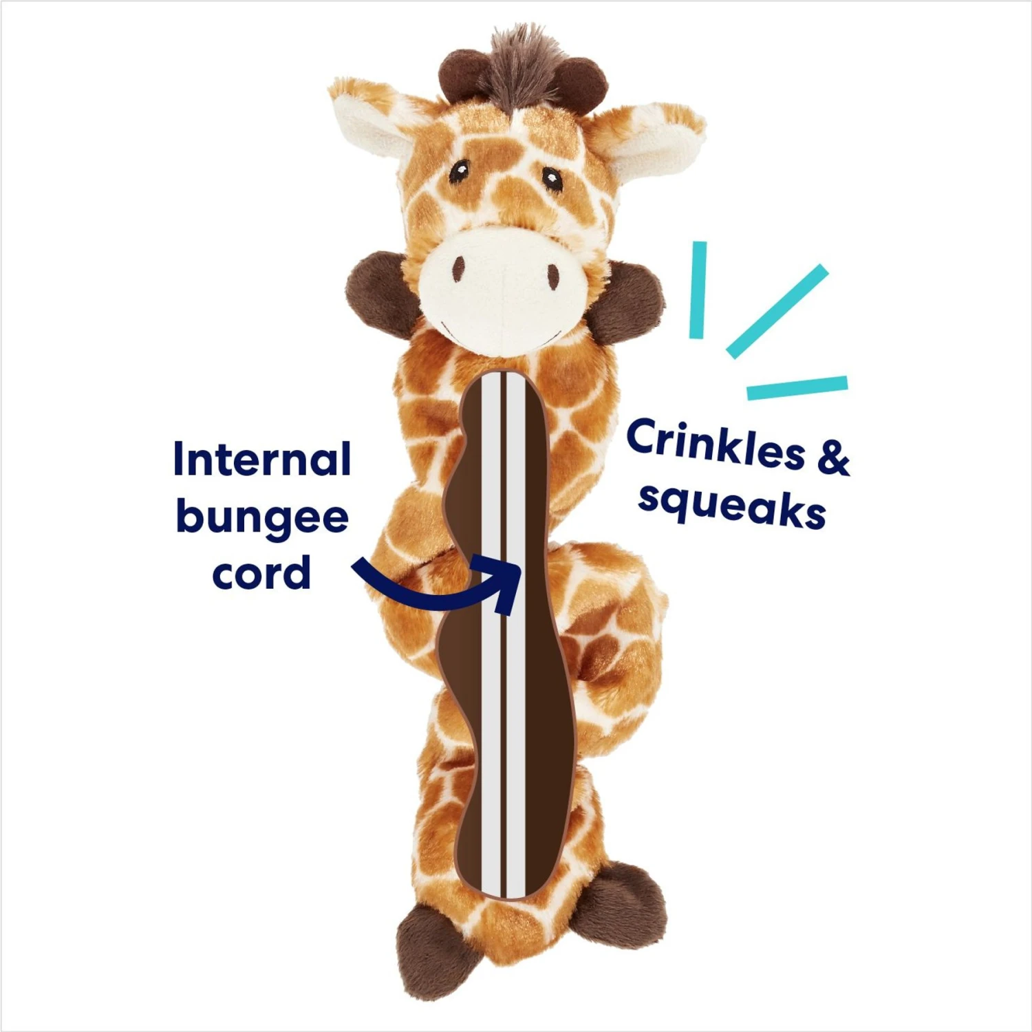 Frisco Giraffe Bungee Plush Squeaky Dog Toy 3 Frisco Giraffe Bungee Plush Squeaky Dog Toy - Image 3