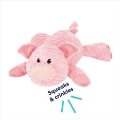 Frisco Corduroy Plush Squeaking Pig Dog Toy -PetSafe Kong Shop 152832 PT2. AC SS1800 V1692020044