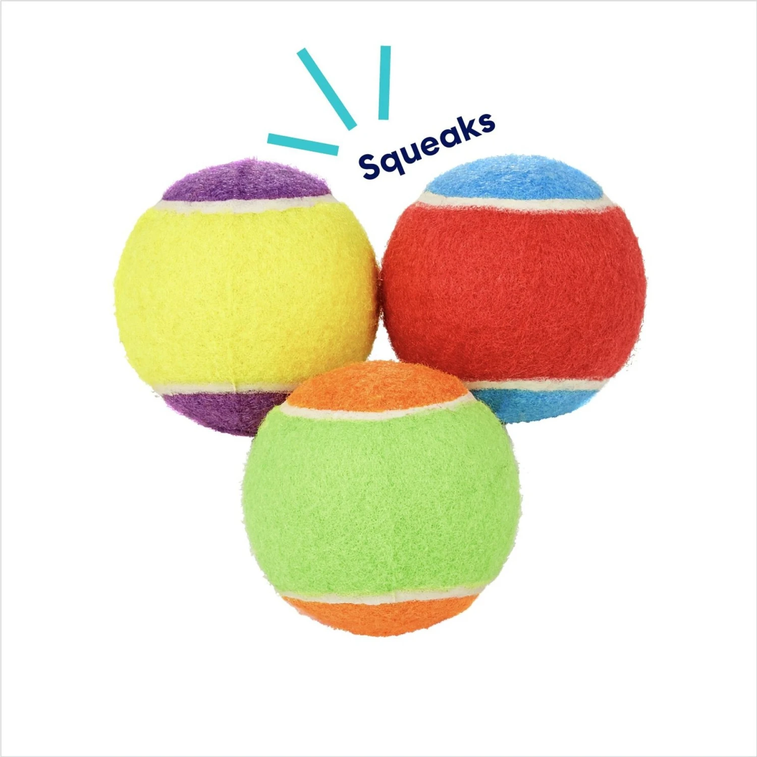 Frisco Fetch Squeaking Colorful Tennis Ball Dog Toy 3 Frisco Fetch Squeaking Colorful Tennis Ball Dog Toy - Image 3