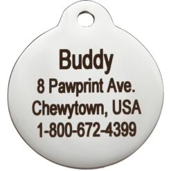Frisco Stainless Steel Personalized Dog & Cat ID Tag, Paw Print -PetSafe Kong Shop 153057 PT3. AC SS1800 V1548964916