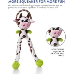 Charming Pet Thunda Tugga Leggy Cow Squeaky Plush Dog Toy -PetSafe Kong Shop 155141 PT8. AC SS1800 V1594680803