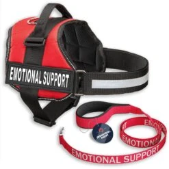 Industrial Puppy Emotional Support Animal ESA Reflective Dog Harness & Leash