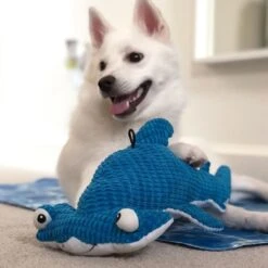 Snuggle Puppy Tender-Tuffs Hammerhead Shark Tough Squeaky Dog Toy -PetSafe Kong Shop 155701 PT4. AC SS1800 V1667518935