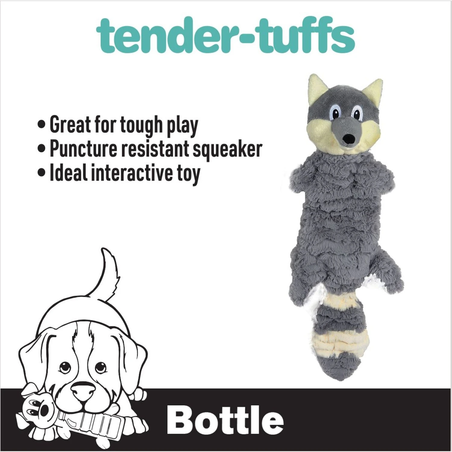 Snuggle Puppy Tender-Tuffs Fox Tough Squeaky Dog Bottle Fill Toy 2 Snuggle Puppy Tender-Tuffs Fox Tough Squeaky Dog Bottle Fill Toy - Image 2