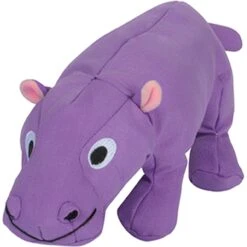 Snuggle Puppy Tender-Tuffs Plump Purple Hippo Tough Squeaky Dog Toy