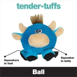 Snuggle Puppy Tender Tuffs Round Blue Cow Plush Squeaky Dog Toy, Blue -PetSafe Kong Shop 155739 PT2. AC SS1800 V1667519002