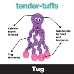 Snuggle Puppy Tender Tuffs Orange Octopus Tug-of-War Squeaky Dog Toy -PetSafe Kong Shop 155747 PT2. AC SS1800 V1667518101