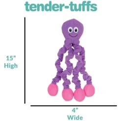 Snuggle Puppy Tender Tuffs Orange Octopus Tug-of-War Squeaky Dog Toy -PetSafe Kong Shop 155747 PT3. AC SS1800 V1667518032