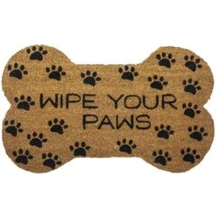 Entryways "Wipe Your Paws" Bone Shape Doormat